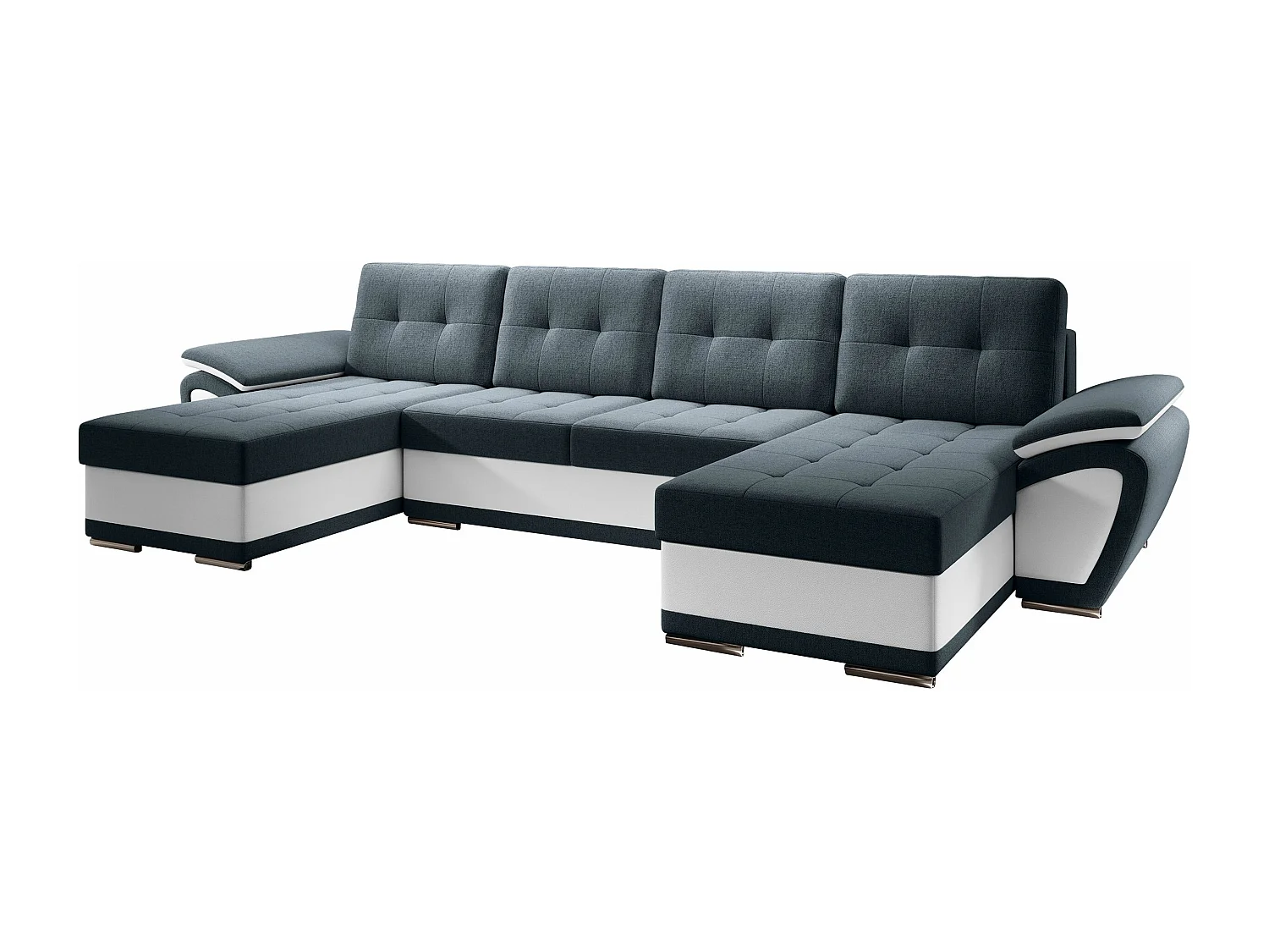 Sofá rinconero Arvada 115, Azul, Función de descanso, Almacenaje, 336x157x97cm