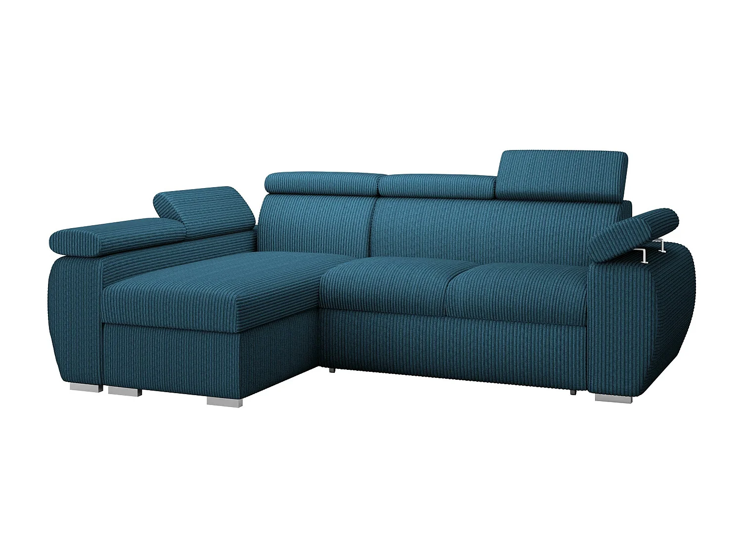 Canapé d'angle Columbus 192, Bleu, Disponible, 255x170x85cm