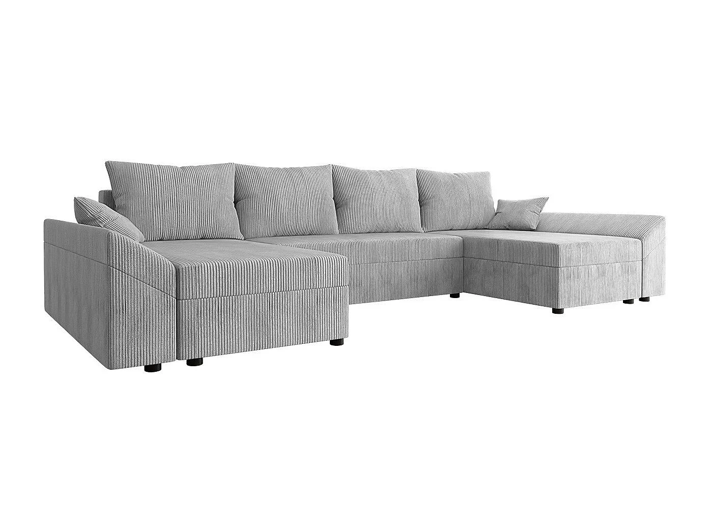 Divano angolare Memphis 105, Grigio, Con, 317x140x82cm
