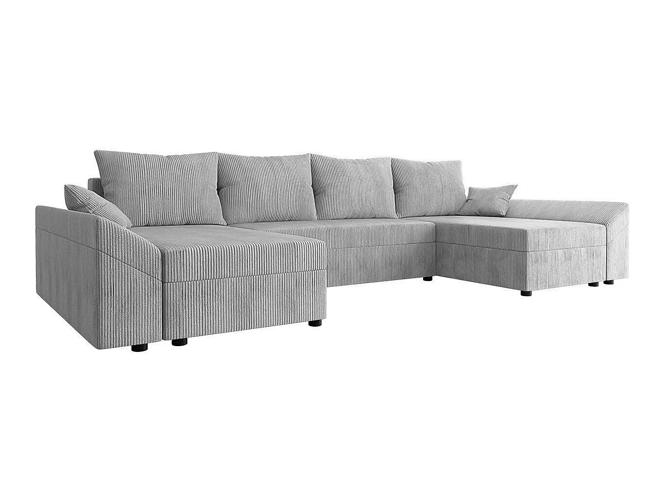 Canapé d'angle convertible 3 places en velours gris MEMPHIS
