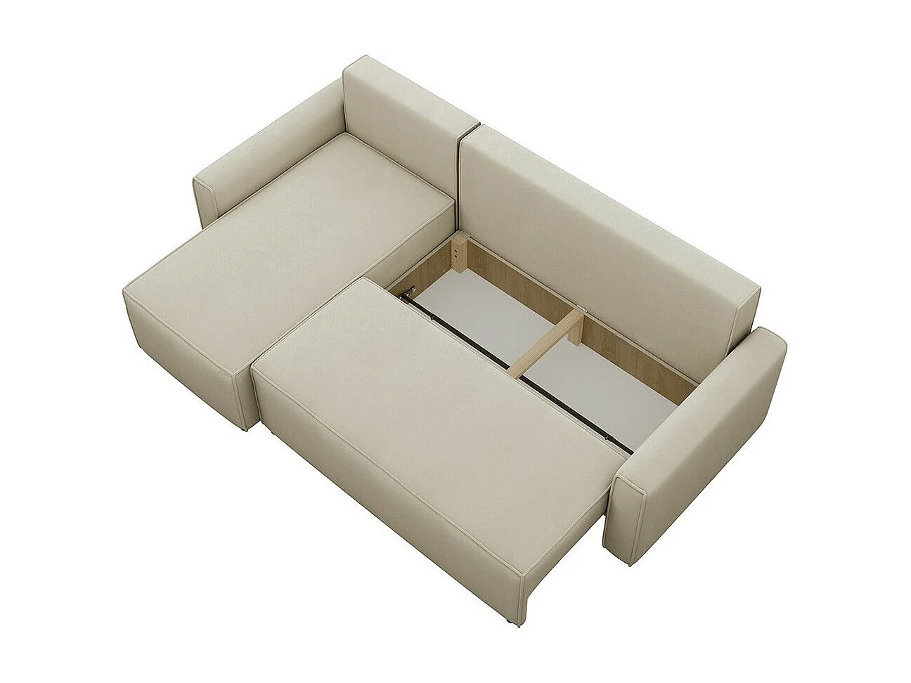 Sofá rinconero Stamford 108, Negro, Función de descanso, Caja de ropa de cama, 235x150cm