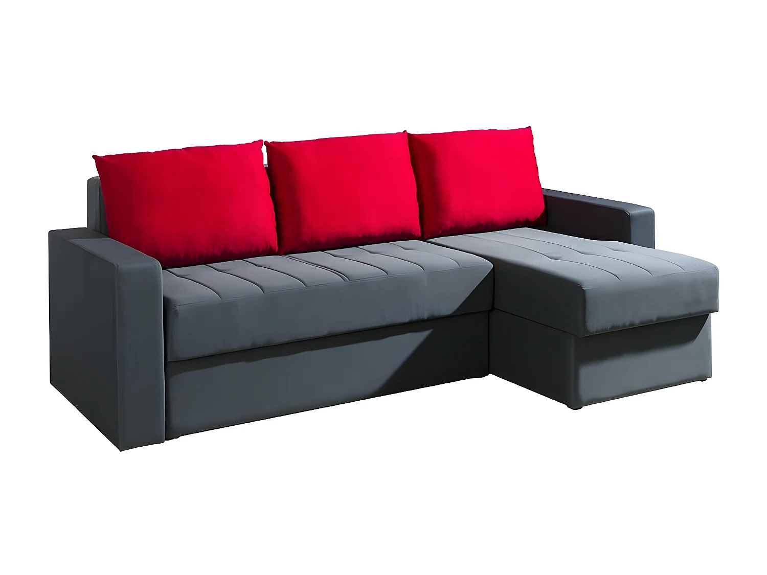 Canapé d'angle Providence 103, Gris, Disponible, 233x140x77cm