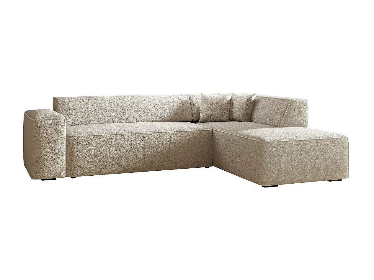 Sofá rinconero Comfivo 289, De color marrón claro, 267x205x73cm