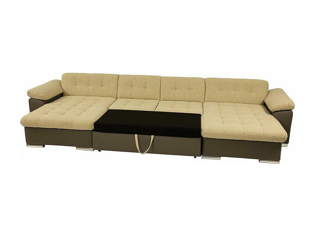 Canapé d'angle Comfivo 111, Turquoise, Fonction de couchage, 375x155x76cm