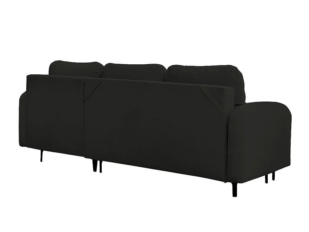 Sofá rinconero Torlua 103, Negro, Función de descanso, Almacenaje