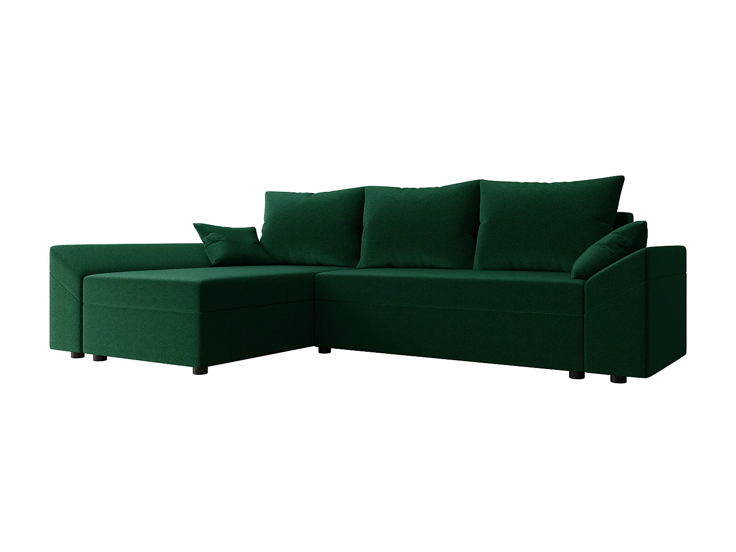 Sofá rinconero Memphis 130, Verde, Función de descanso, Almacenaje