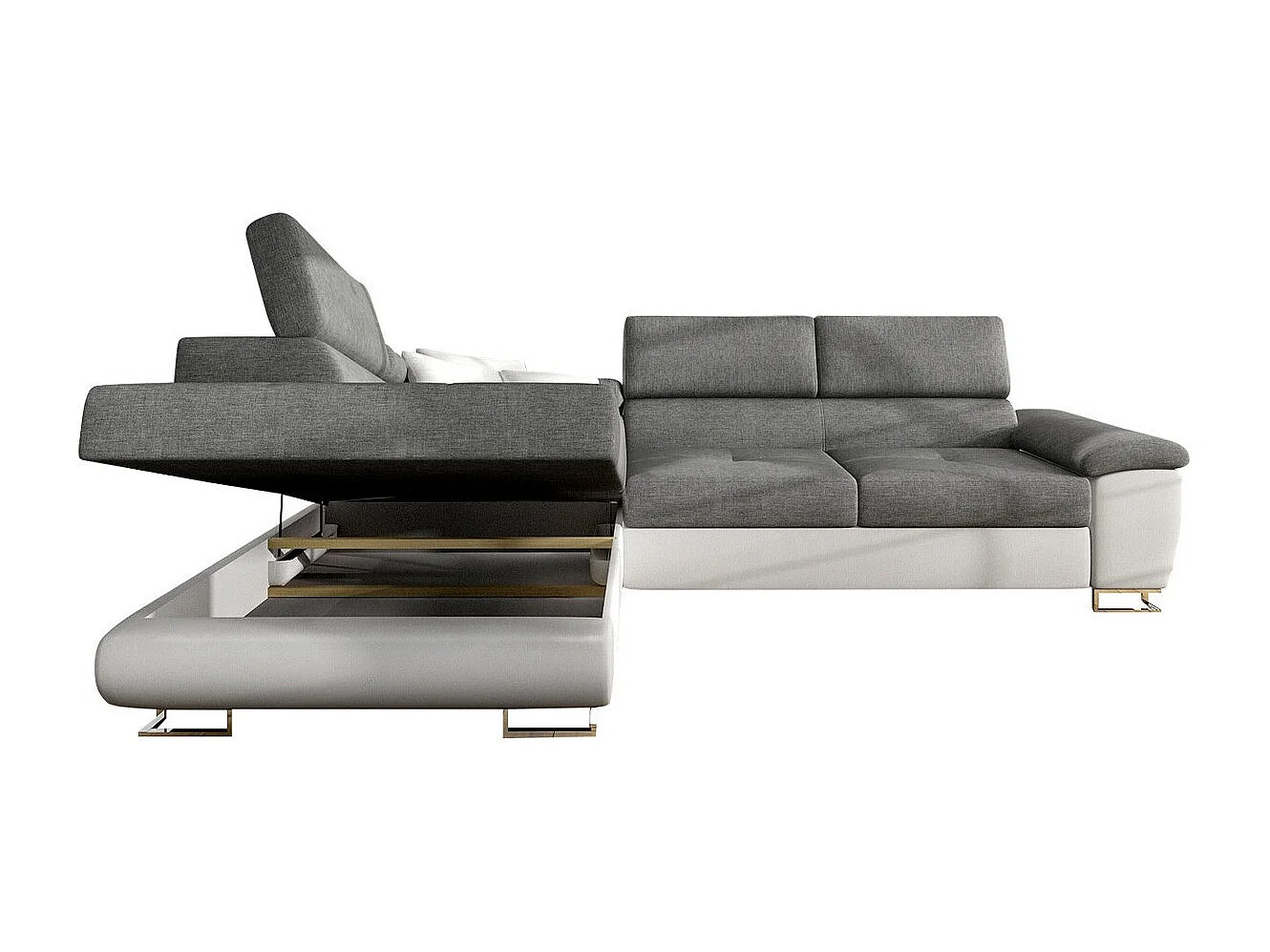 Canapé d'angle Comfivo 139, Jaune, Fonction de couchage, Boîte de literie, 270x202x71cm