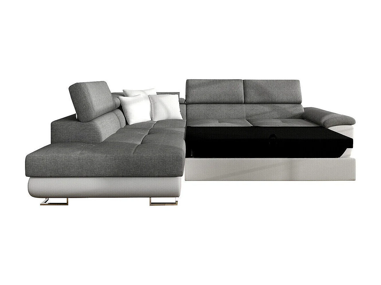 Canapé d'angle Comfivo 139, Jaune, Fonction de couchage, Boîte de literie, 270x202x71cm