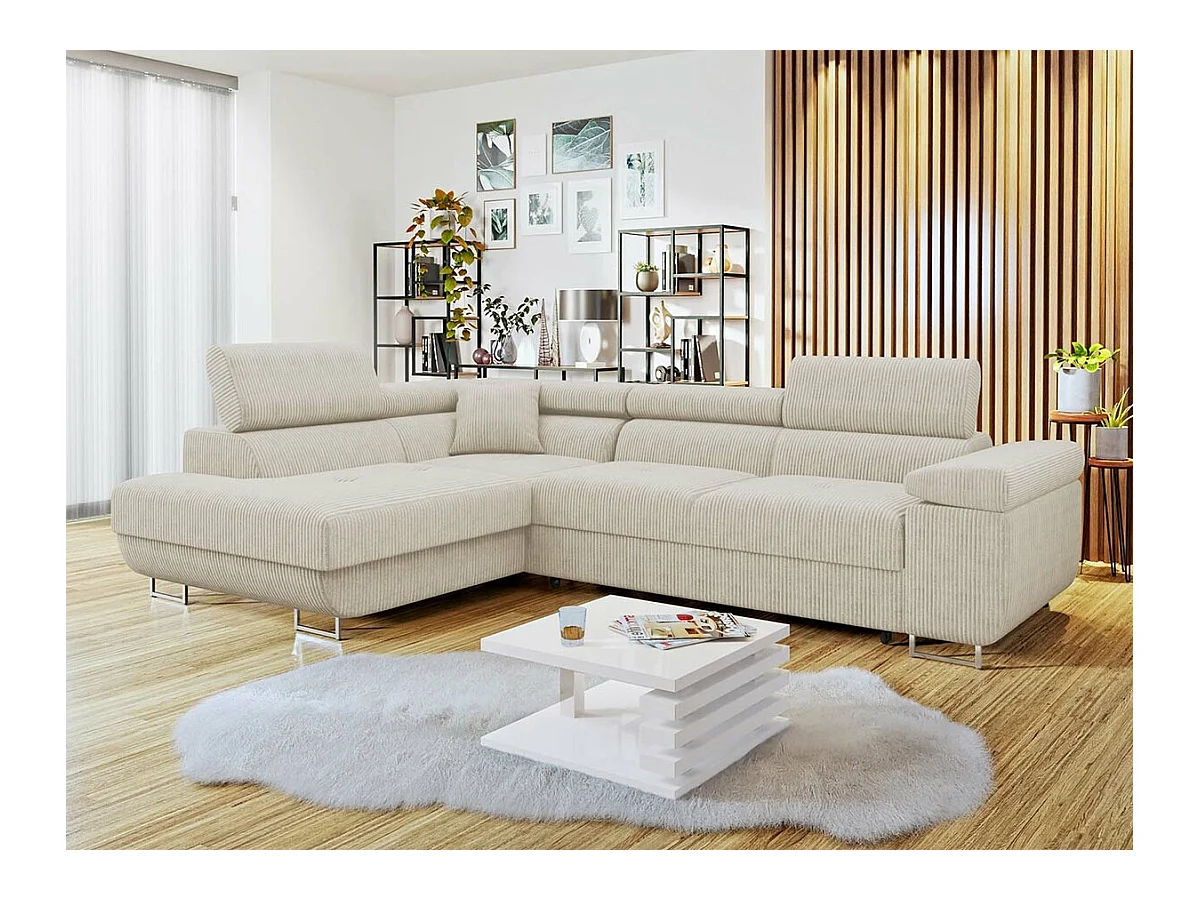 Divano angolare Comfivo Eliferu 100, Nocciola, Con, 274x203x70cm