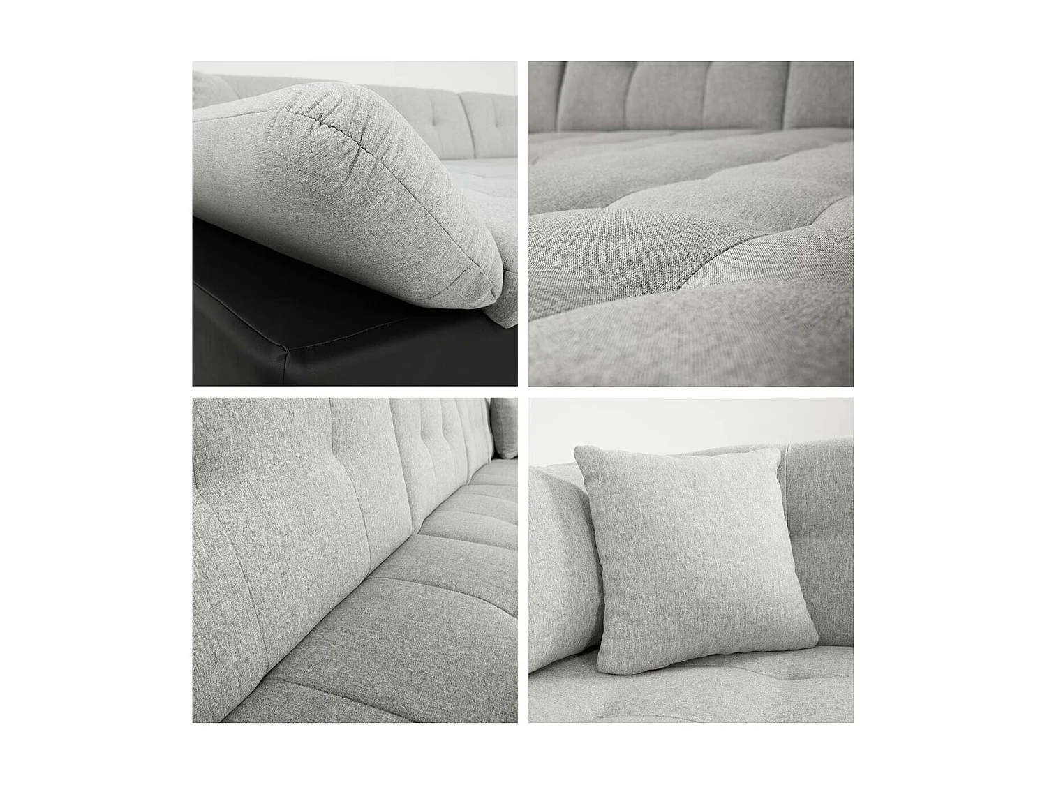 Canapé d'angle Comfivo 149, Gris, Disponible, 345x205x76cm