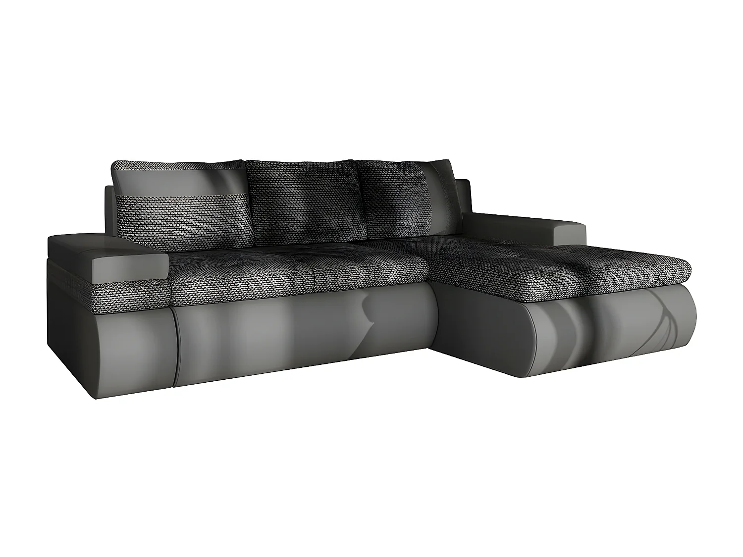 Canapé d'angle Temple 101, Gris, Disponible, 245x182x90cm