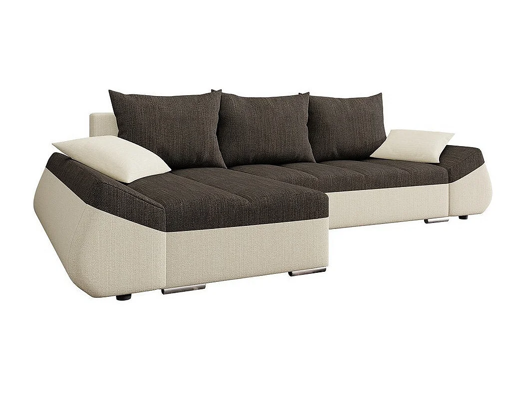 Sofá rinconero Memphis 111, Marrón, Función de descanso, Almacenaje, 276x131x79cm