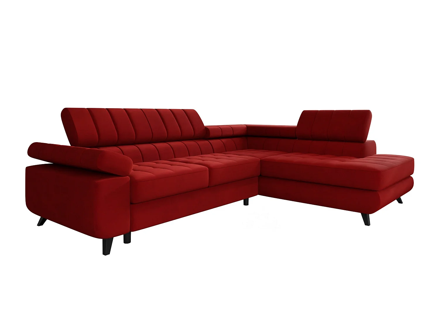 Sofá rinconero Comfivo Agnus, Rojo, Función de descanso, Almacenaje