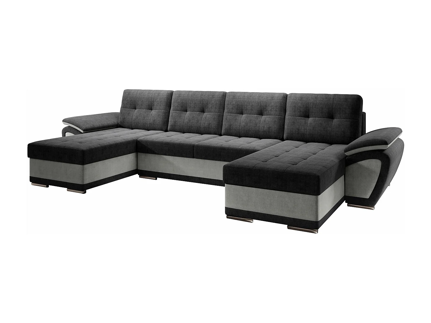 Sofá rinconero Arvada 115, Gris, Función de descanso, Almacenaje, 336x157x97cm