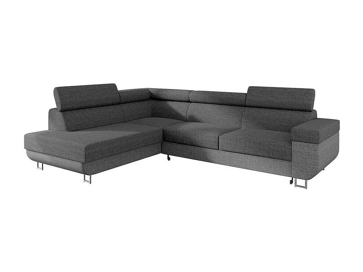 Sofá rinconero Comfivo Liberta, Gris oscuro, Función de descanso, Almacenaje, 253x188cm