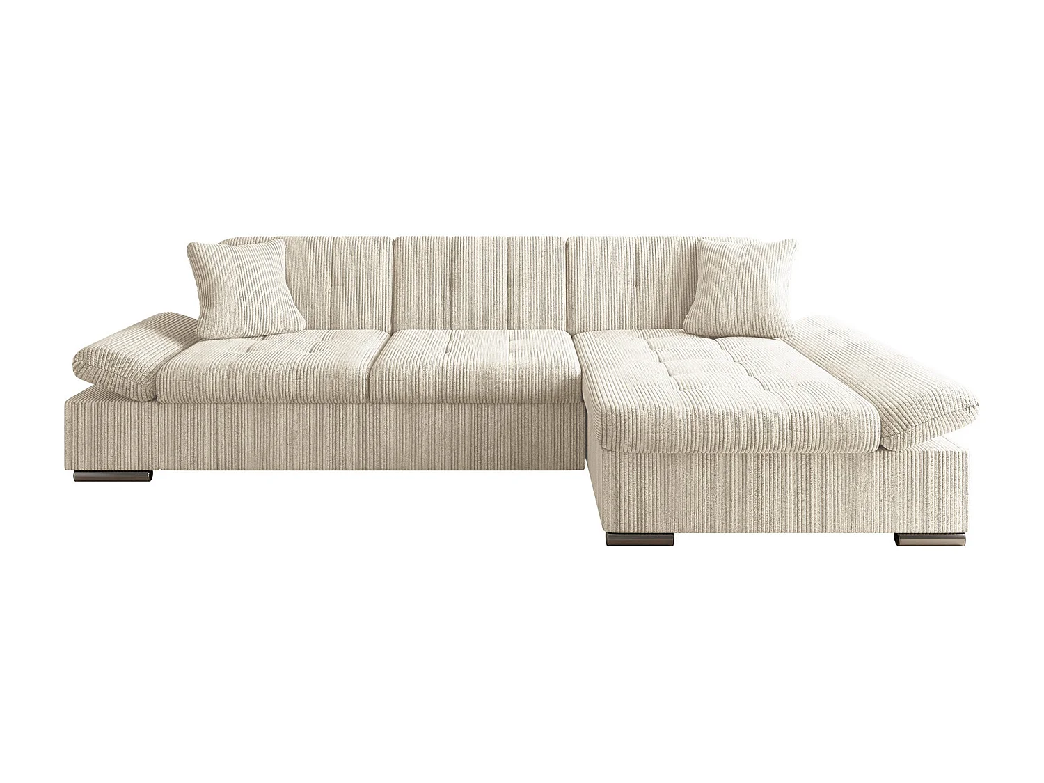 Sofá rinconero Comfivo Sanitas I, Crema, Función de descanso, Almacenaje, 278x161x76cm