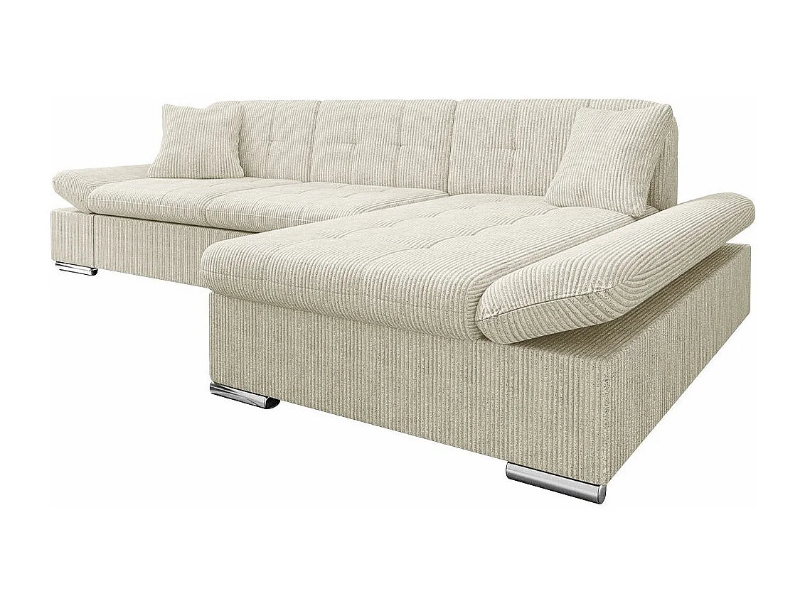 Sofá rinconero Comfivo Sanitas I, Crema, Función de descanso, Almacenaje, 278x161x76cm