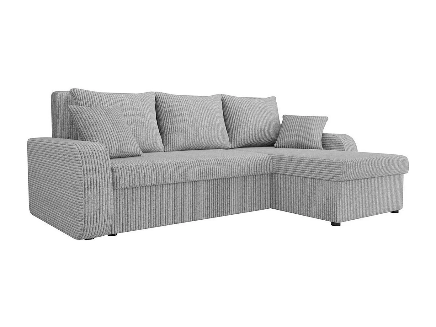 Canapé d'angle Comfivo 203, Gris, Fonction de couchage, Boîte de literie, 238x147x80cm