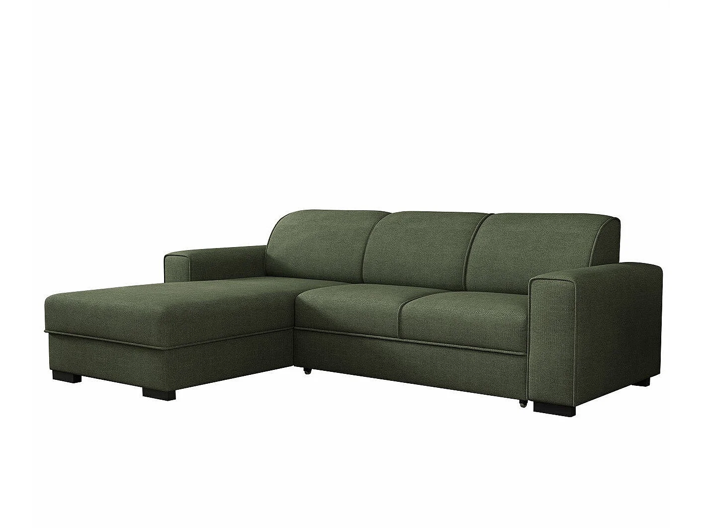 Canapé d'angle convertible 3 places en tissu vert COLUMBUS 260x182x90 cm