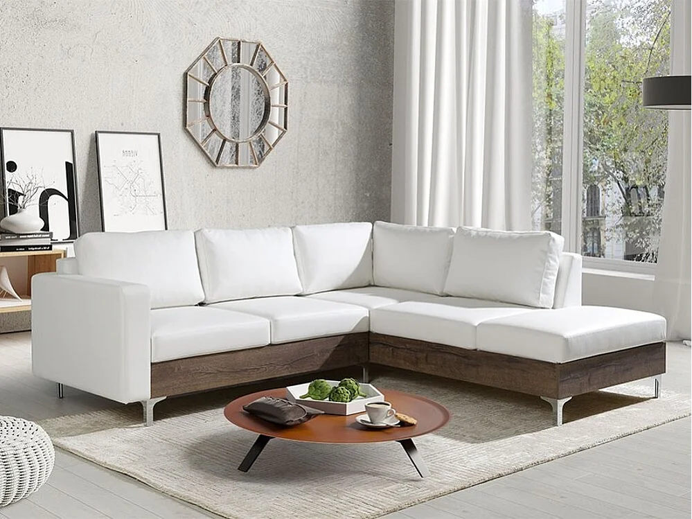 Sofá de canto Providence 140, Branco, Funcionalidade de dormir