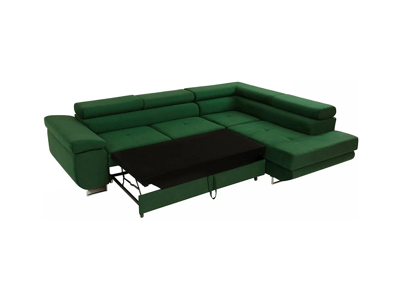 Canapé d'angle Comfivo Eliferu 100, Brun clair, Fonction de couchage, Boîte de literie,