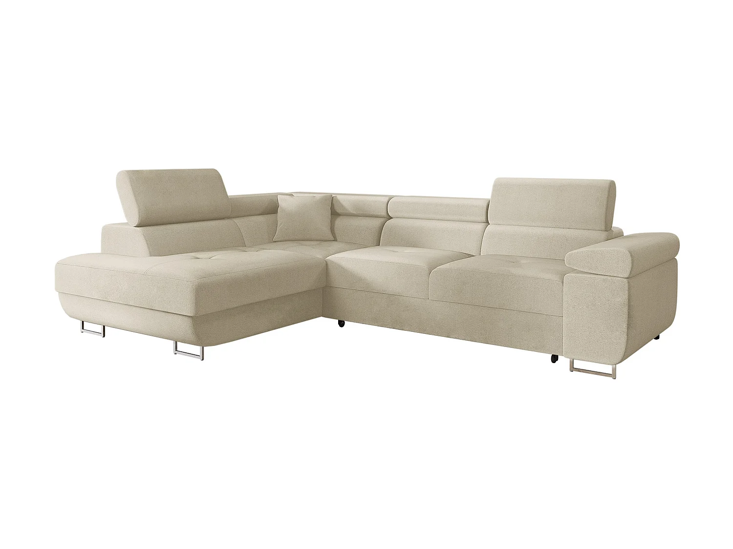 Sofá rinconero Comfivo Vinetum, Crema, Función de descanso, Almacenaje, 274x203x70cm