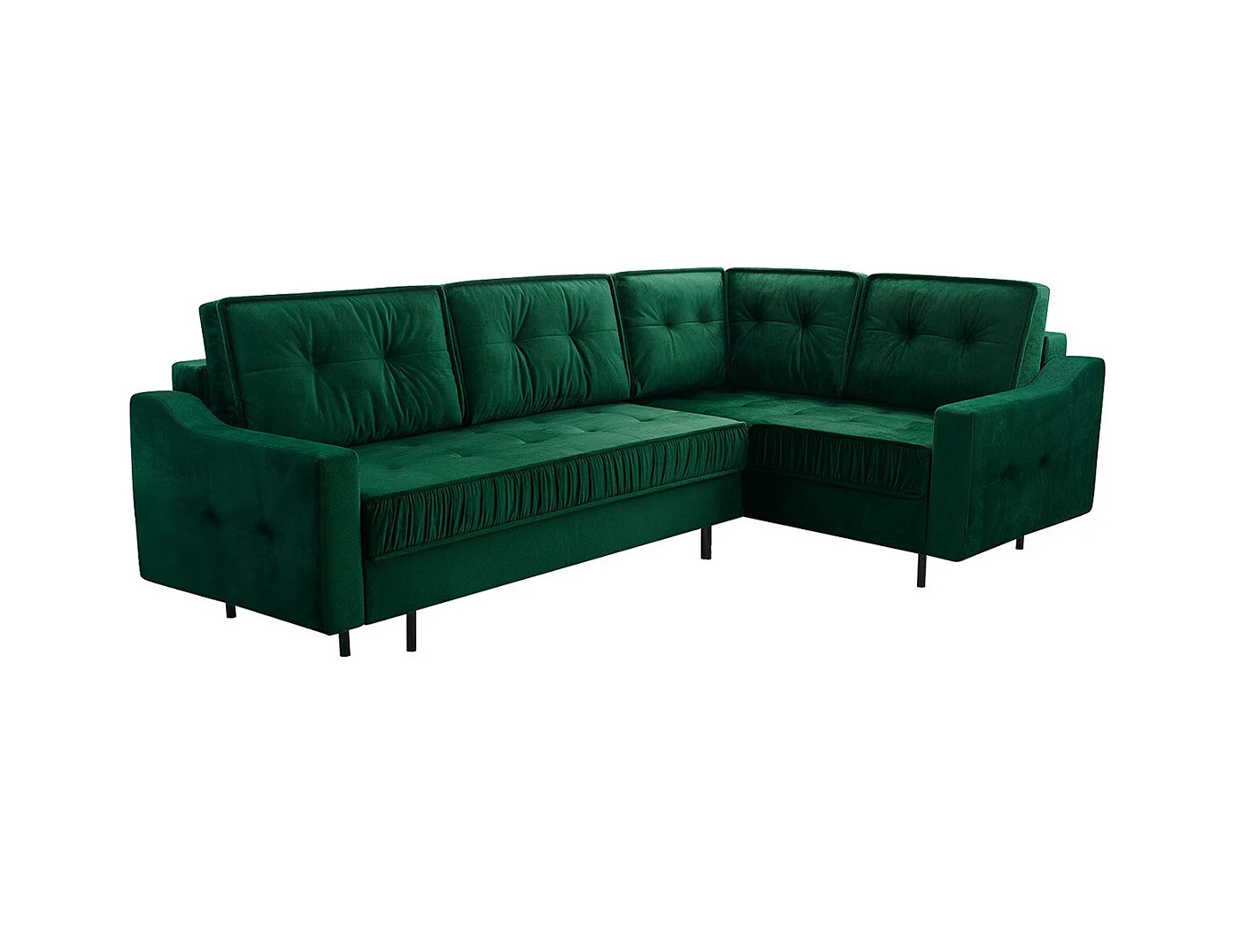 Divano angolare Kingsport 115, Verde, Con, 289x185x105cm