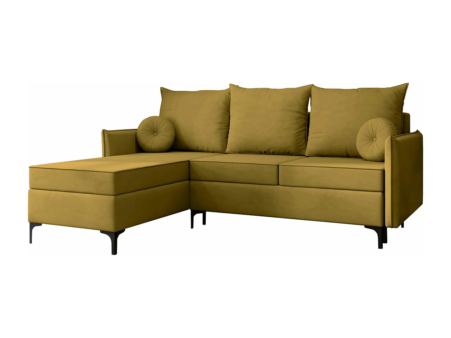 Canapé d'angle Clovis 112, Jaune, Disponible, 213x168x101cm