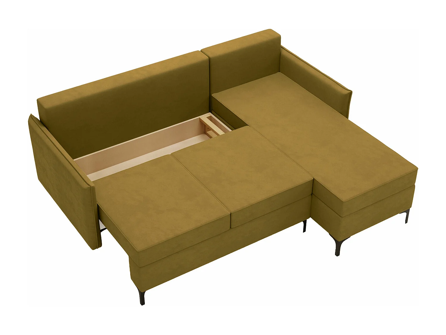 Canapé d'angle Clovis 112, Jaune, Disponible, 213x168x101cm