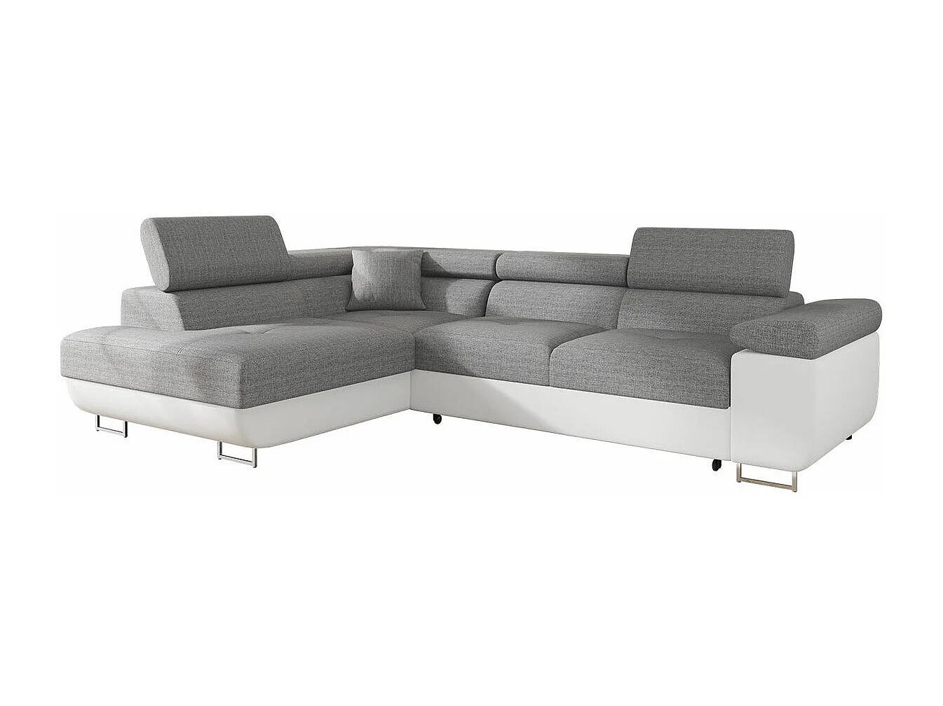 Sofá rinconero Comfivo Eliferu 100, Gris, Función de descanso, Almacenaje, 274x203x70cm