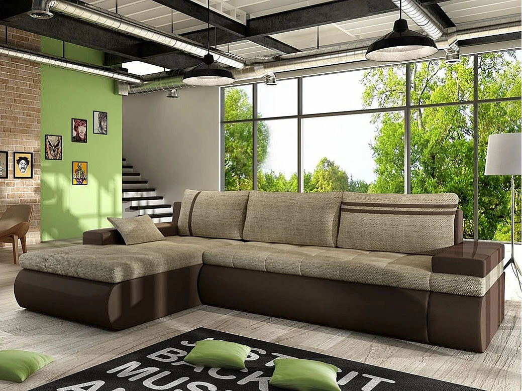 Sofá rinconero Temple 100, Marrón, Función de descanso, Almacenaje, 300x182x90cm