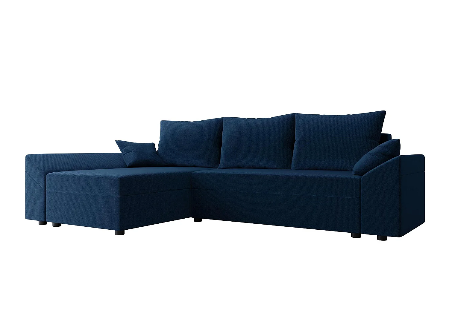 Canapé d'angle convertible 3 places en tissu bleu MEMPHIS