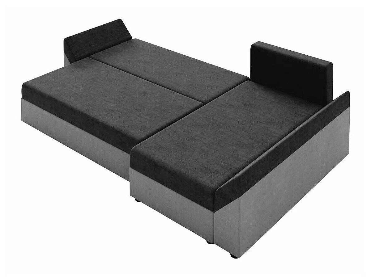 Canapé d'angle convertible 3 places en tissu bleu MEMPHIS
