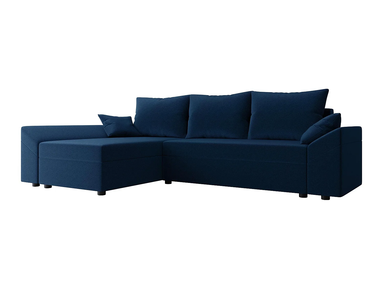 Sofá rinconero Memphis 130, Azul, Función de descanso, Almacenaje