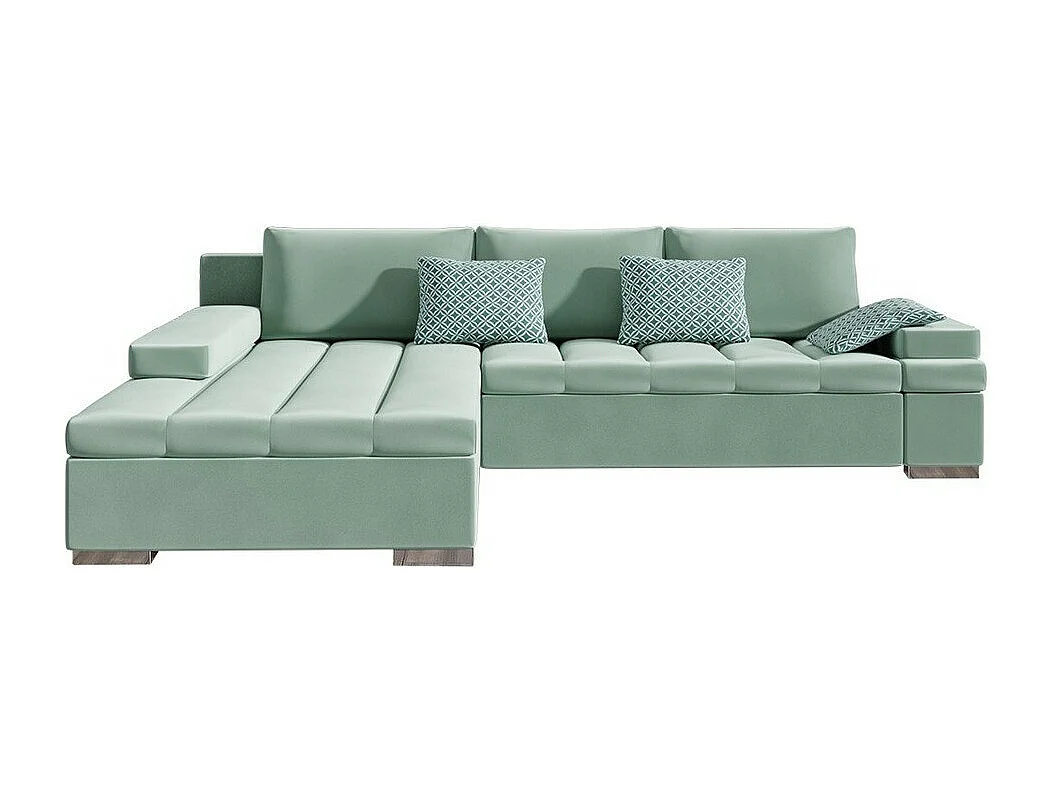 Sofá rinconero Comfivo 113, Turquesa, Función de descanso, Almacenaje, 310x175x83cm