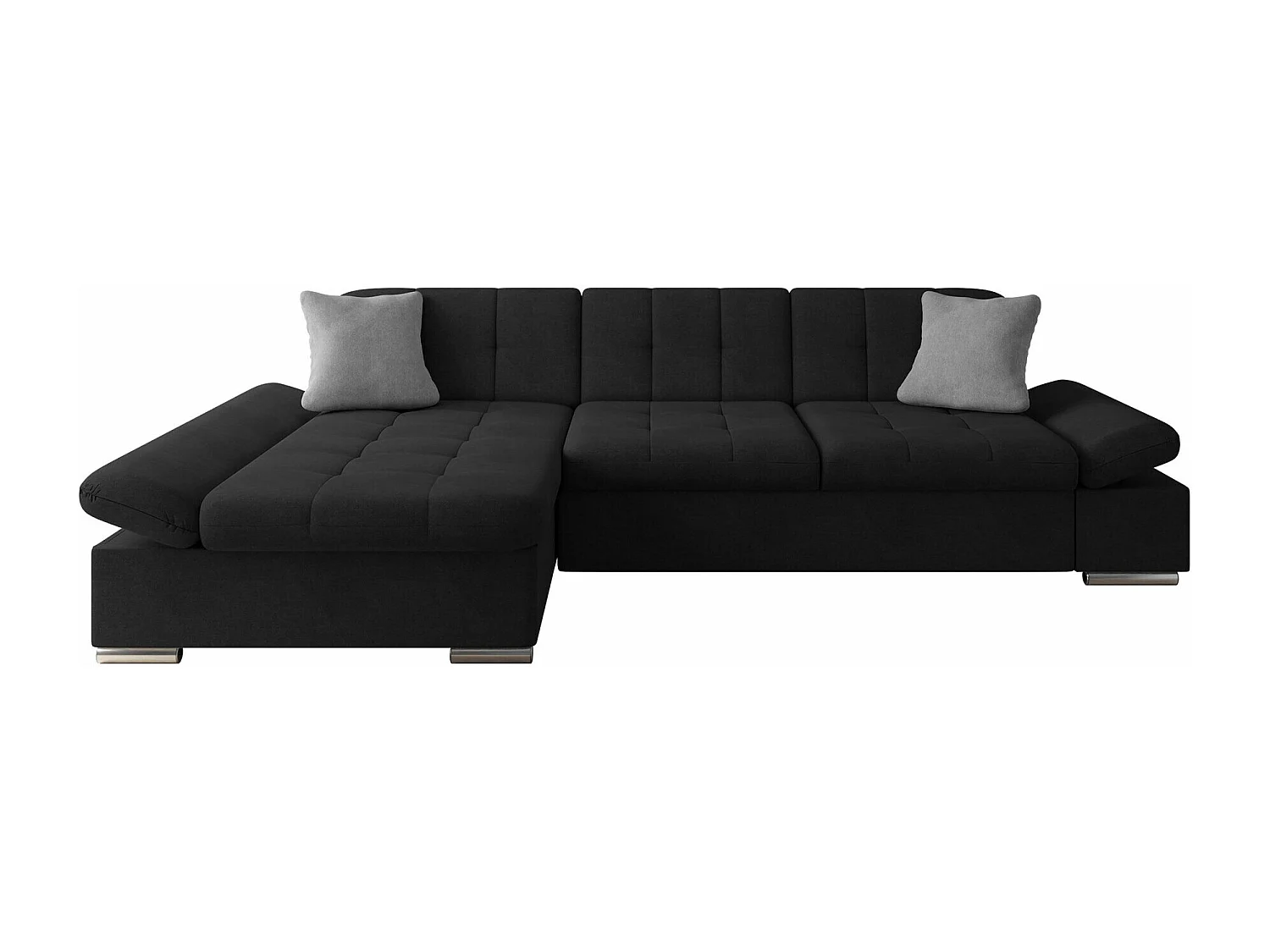 Sofá rinconero Comfivo Serenitas, Negro, 278x161x76cm