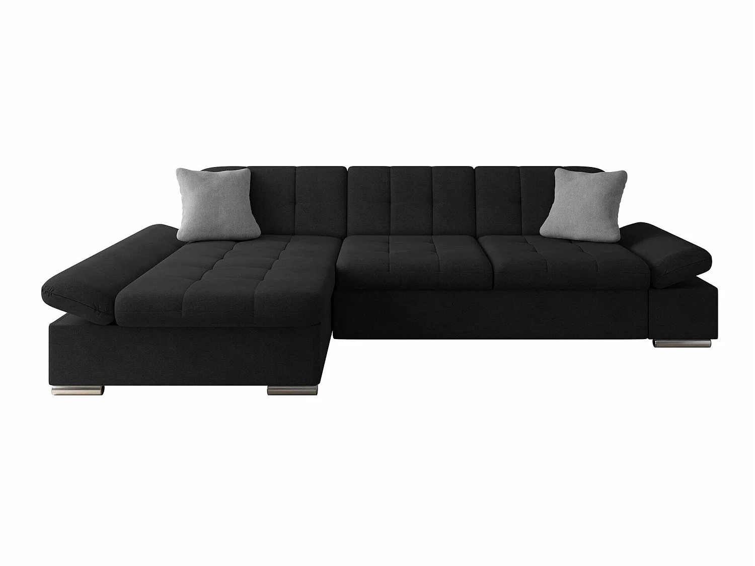 Sofá rinconero Comfivo Serenitas, Negro, Función de descanso