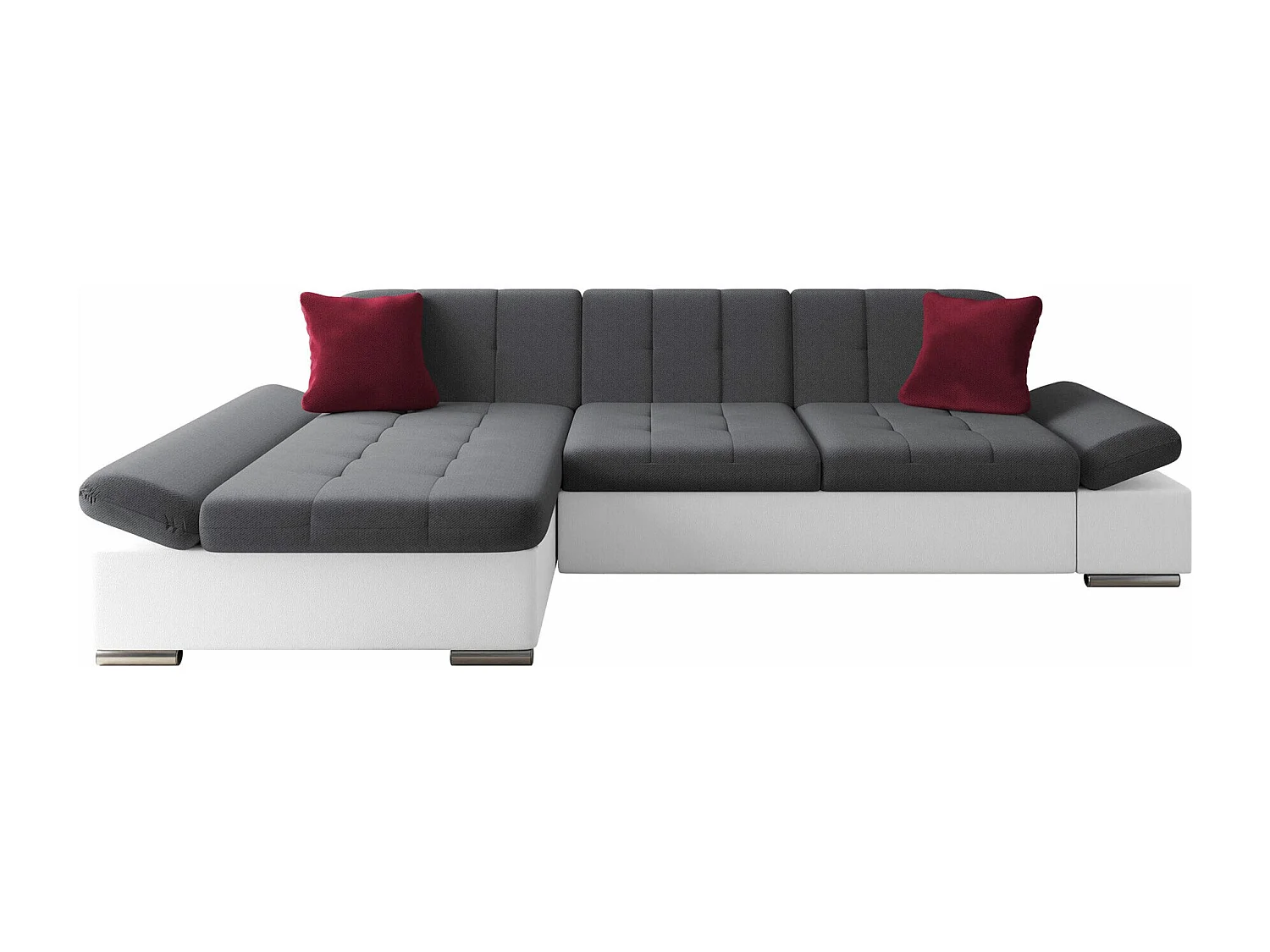 Sofá rinconero Comfivo Serenitas, Gris oscuro, 278x161x76cm