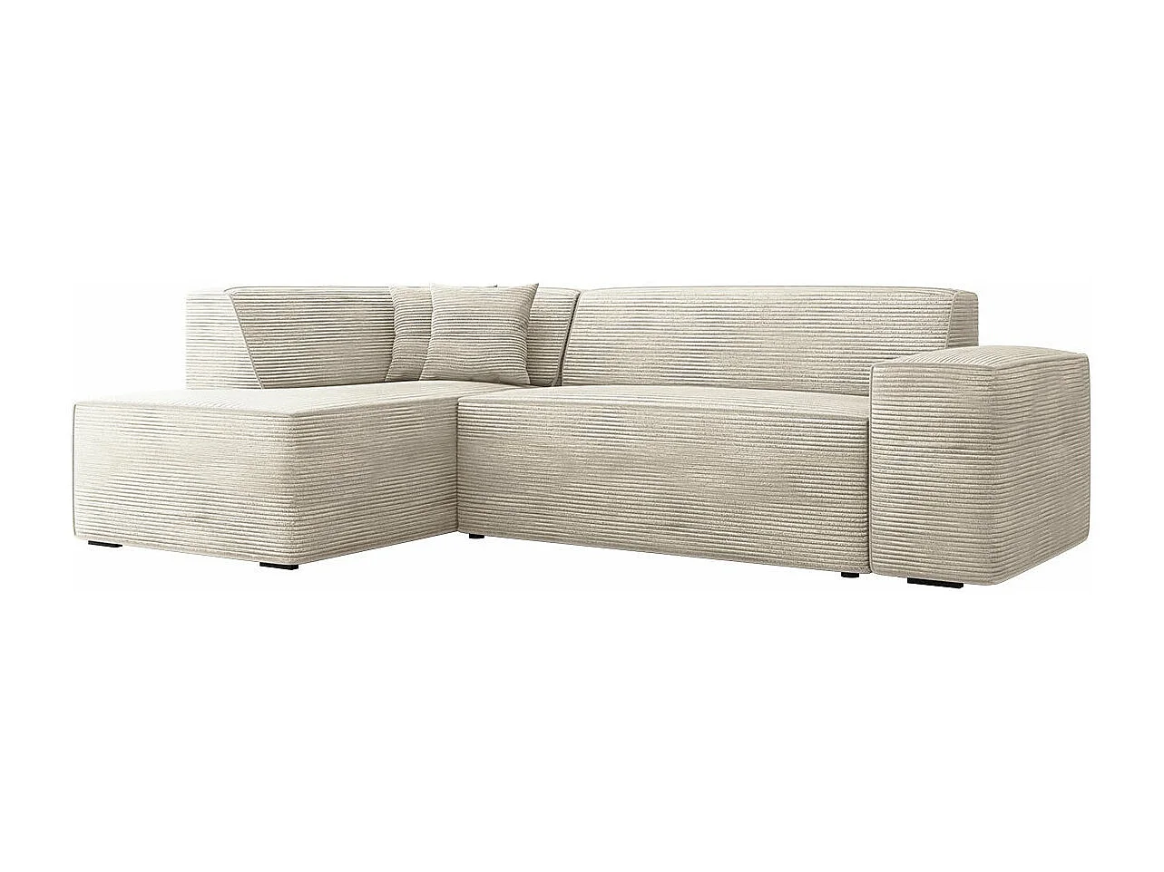 Sofá rinconero Comfivo 289, De color marrón claro, 267x205x73cm