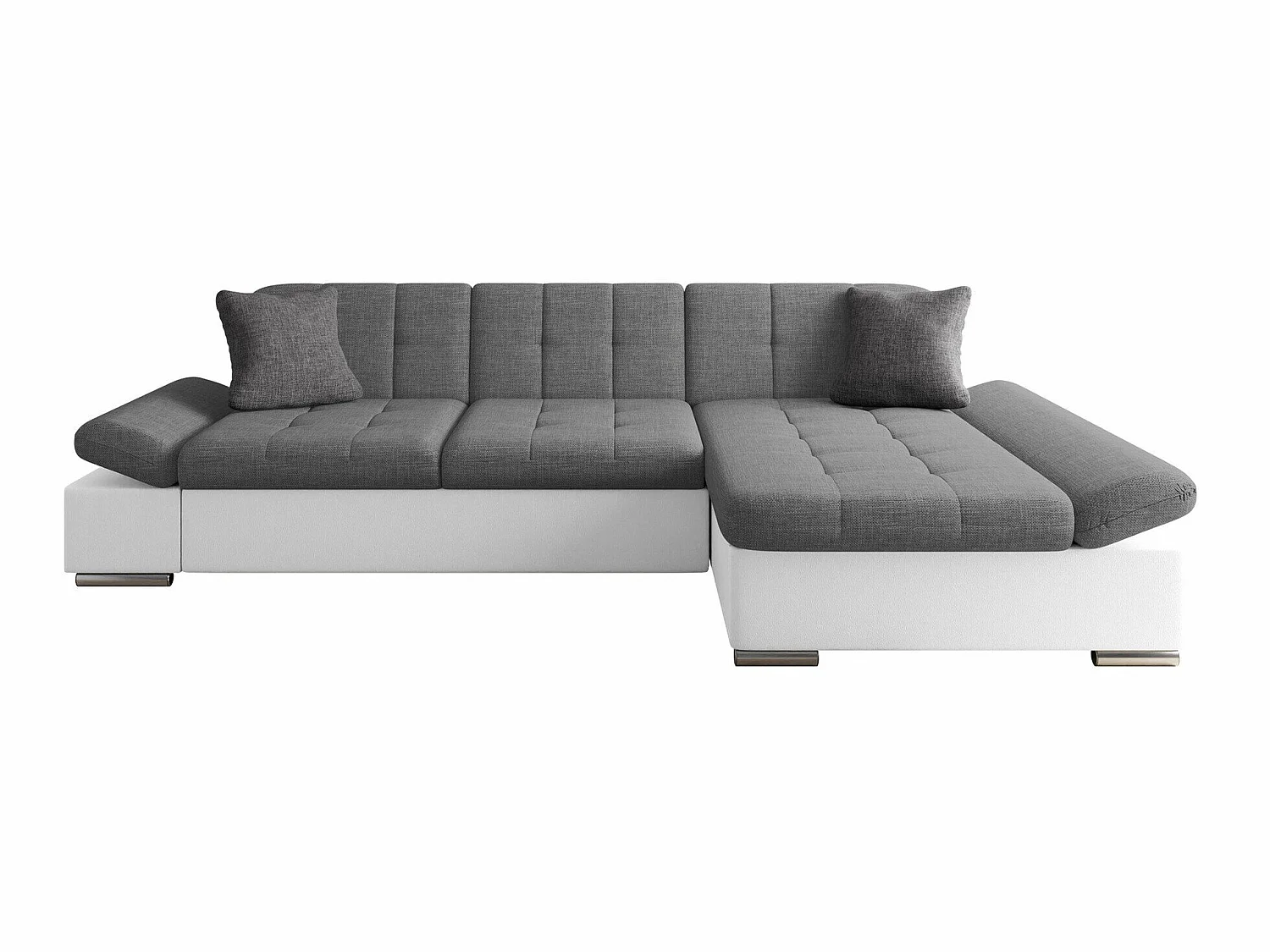 Sofá rinconero Comfivo Serenitas, Gris claro, Función de descanso
