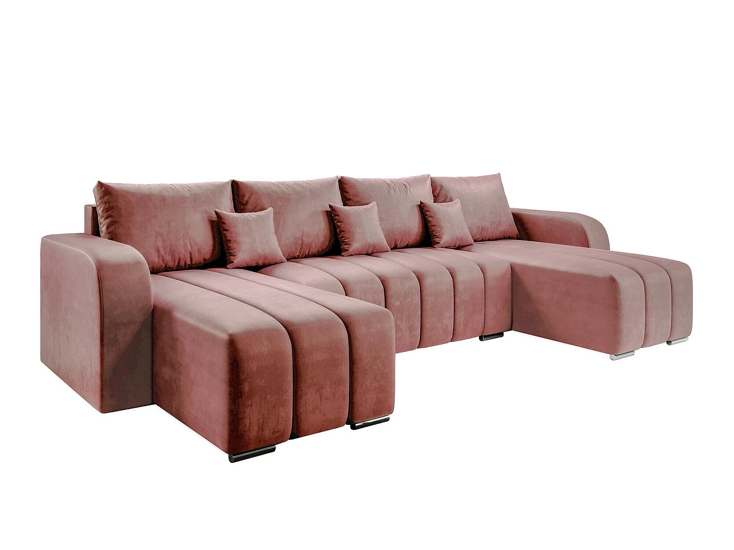 Sofá rinconero Muncie 108, Rosa, Función de descanso, Almacenaje