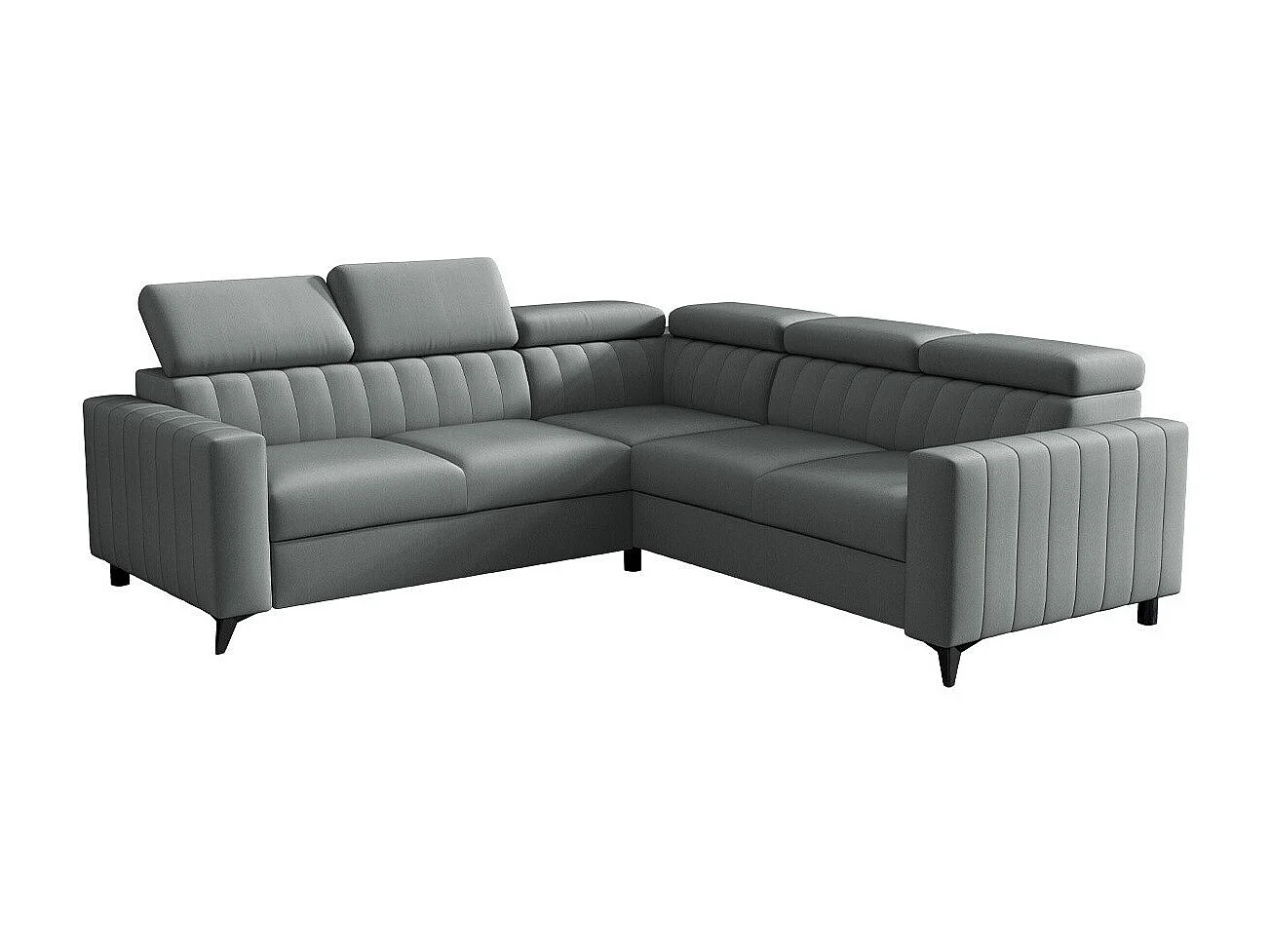 Sofá rinconero Columbus 201, Gris, Función de descanso, Almacenaje, 247x247x80cm