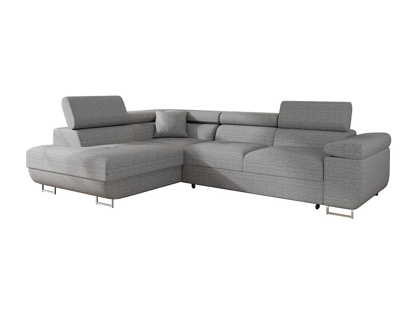 Sofá rinconero Comfivo Eliferu 100, Gris, Función de descanso, Almacenaje, 274x203x70cm