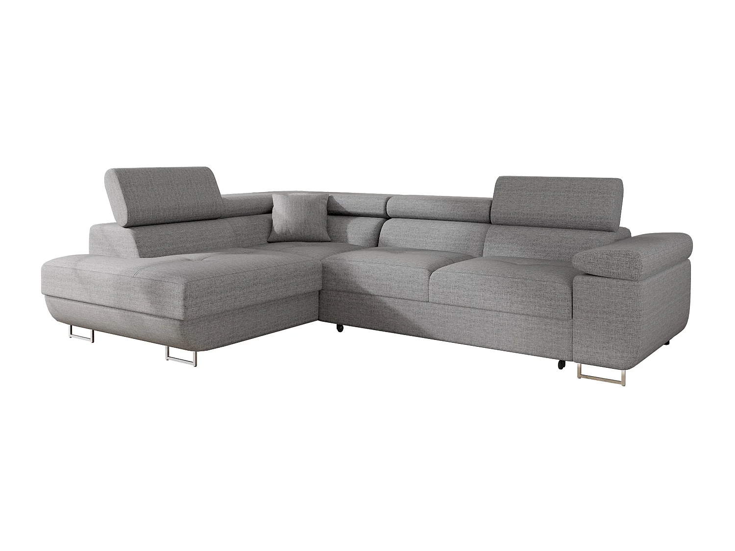 Sofá rinconero Comfivo Vinetum, Gris claro, Función de descanso, Almacenaje, 274x203x70cm