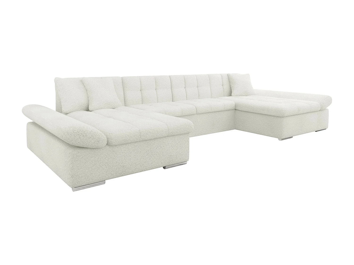 Sofá rinconero Comfivo 240, Blanco, Función de descanso, Almacenaje, 360x160x75cm