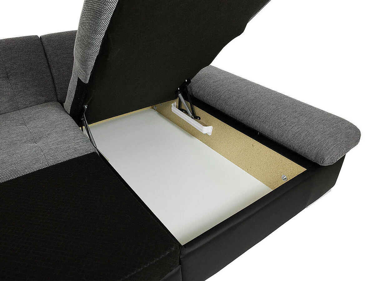 Canapé d'angle convertible 3 places en tissu blanc 360x160x75 cm