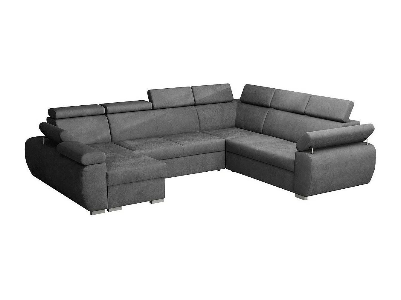 Sofá rinconero Columbus 134, Gris, Función de descanso, Almacenaje, 325x260x85cm