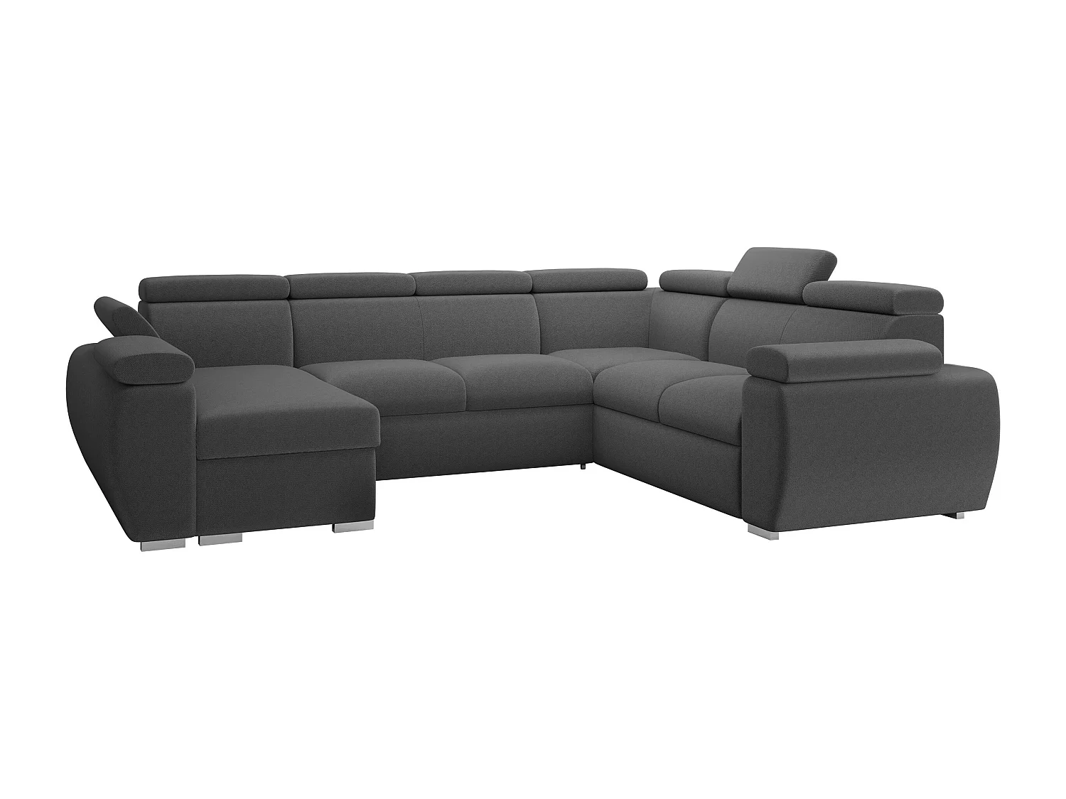 Sofá rinconero Columbus 134, Gris, Función de descanso, Almacenaje, 325x260x85cm