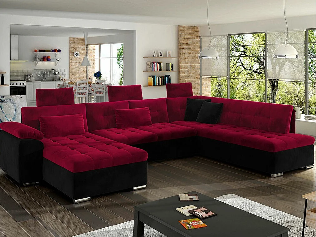 Sofá de canto Comfivo 127, Vermelho, Funcionalidade de dormir