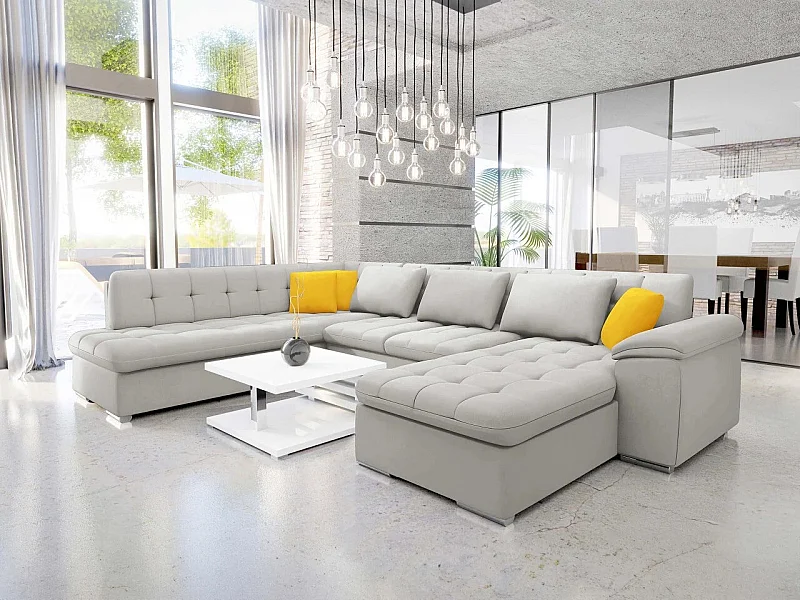 Canapé d'angle Comfivo 170, Gris, Disponible, 348x205x76cm